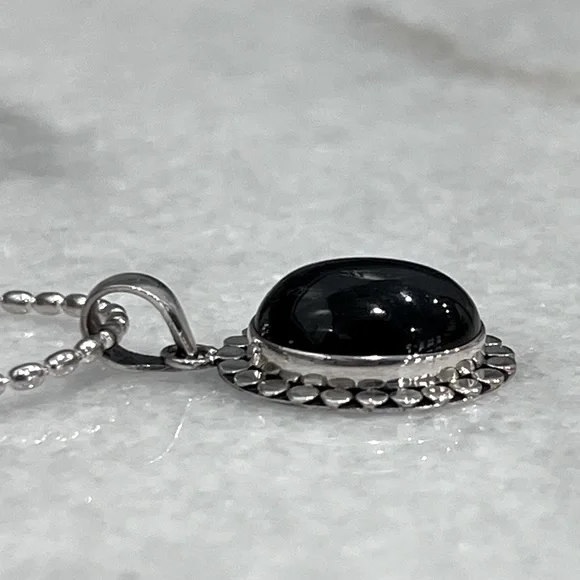 Indian Black Star Diopside Sterling Silver Pendant Necklace